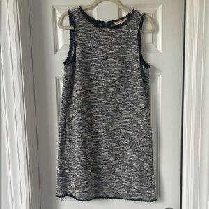 LOFT Black and Gray Textured Dress